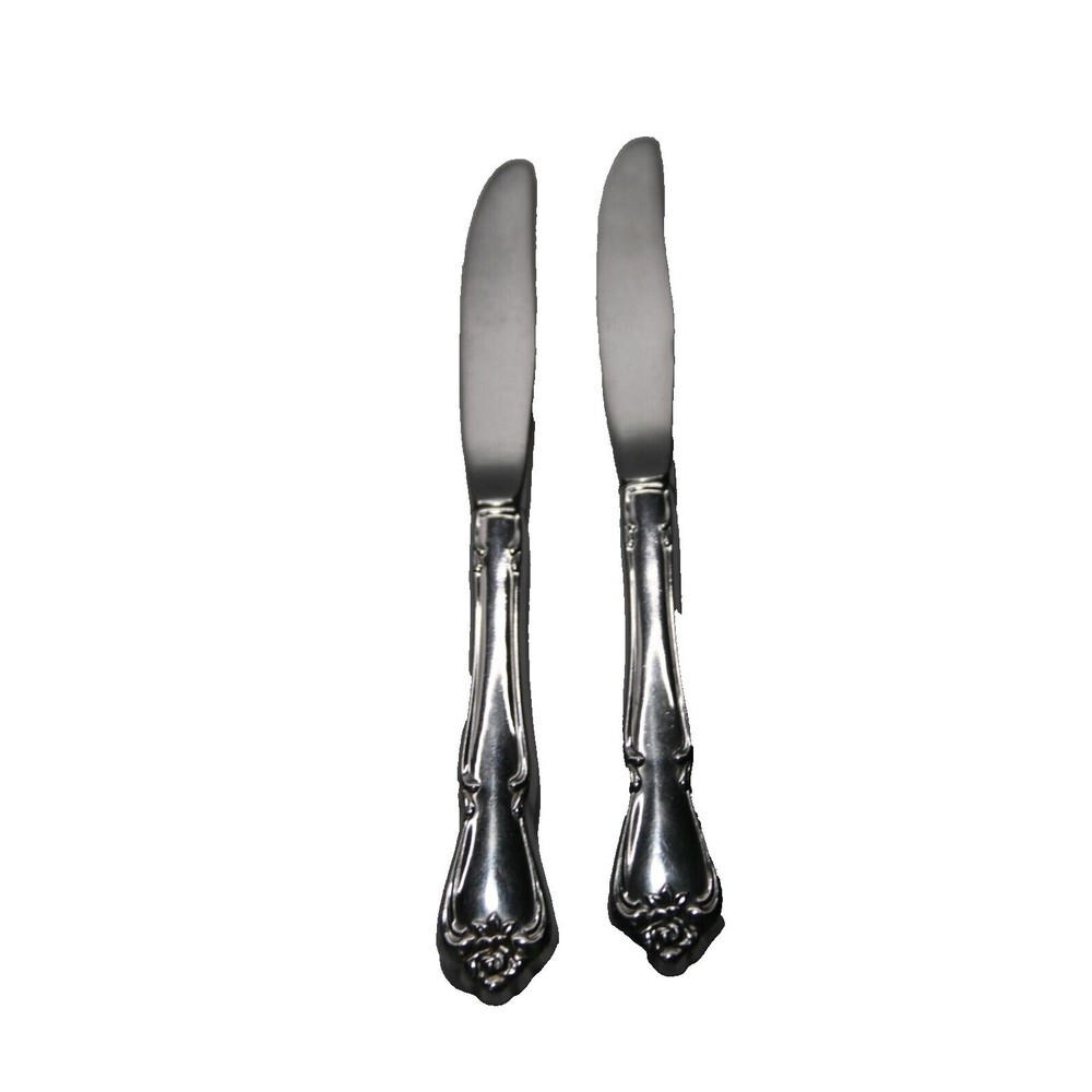 Oneida Ltd 1881 Rogers True Rose Arbor Rose Stainless Flatware Butter Knives 2